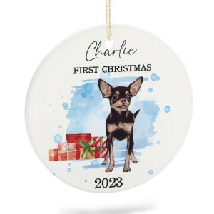 チワワ犬の最初のクリスマスオーナメントパーソナライズされたチワワオーナメント犬用クリスマスオーナメントギフトチワワの誕生日、家族の犬へのギフト