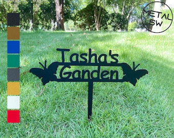 Metal Personalized Garden Sign, Custom Garden Gate Sign, Gardener Friend gift, Kids garden sign, Master gardener gift, Grandma Garden decor