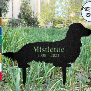Metal Longhaired Dachshund Grave Marker Dachshund Cemetry Decor Dachshund Memorial Gift Dachshund Memorial Plaque Keepsake Dachshund Loss