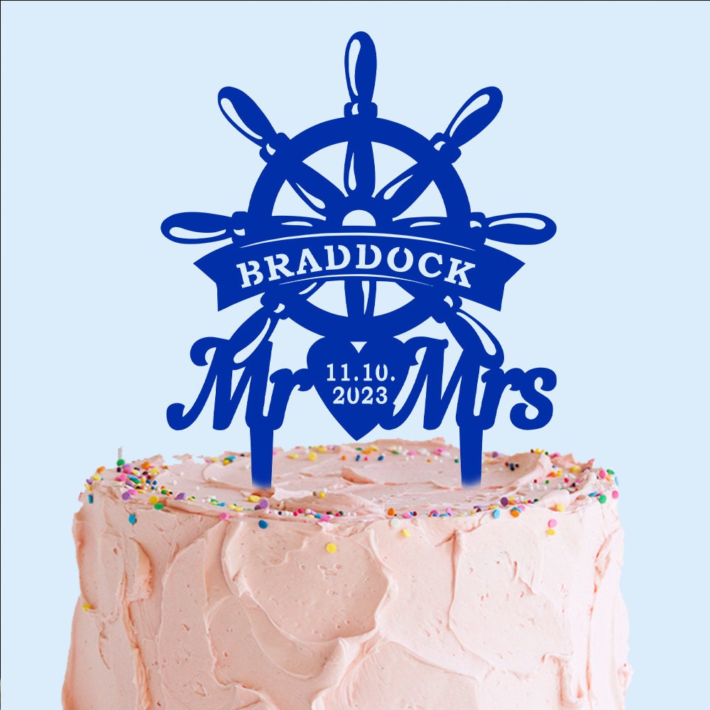 Navy Wedding Sea Cake Topper Ship Wheel Cake Topper Sailing Etsy