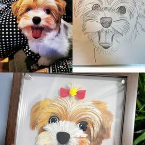 Personalized Pet Portrait, Custom Cat/Dog Portrait, Pet Memorial Gift for Mom/Grandma/BFF, Pet Painting, Gift for Pet Lover, Pet Loss Gift image 5