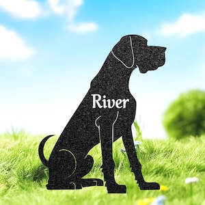 Custom Great Dane Dog Memorial Stake, Personalized Dog Metal Stake for Pet Grave Marker, Remembrance Plaque, Garden Sign, Dog Cemetery Decor