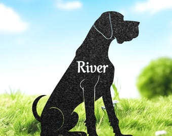 Custom Great Dane Dog Memorial Stake, Personalized Dog Metal Stake for Pet Grave Marker, Remembrance Plaque, Garden Sign, Dog Cemetery Decor