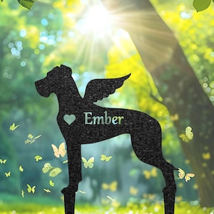 Personalized Great Dane Grave Marker, Custom Dog Memorial Garden Stake, Dog Tombstone Outdoor Memorial Plaque, Pet Headstone, Pet Loss Gift