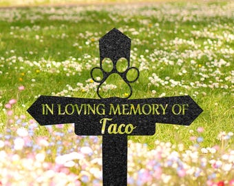 Personalized Cross Memorial Stake, Dog Grave Marker, Cat Burial Stake, Custom Dog Cemetery Stake, Pet Garden Decor, Loss of Dog/Cat