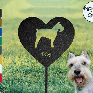 Schnauzer Memorial Plaque Schnauzer Dog Garden Stake Personalized Dog Silhouette Sign Schnauzer Grave Marker Memorial Frame
