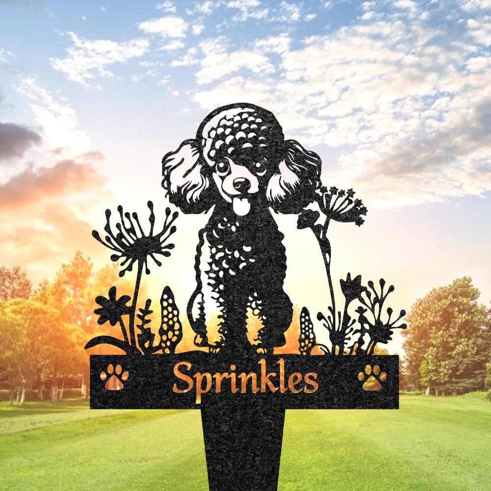 Personalized Toy Poodle Grave Marker, Custom Dog Memorial Garden