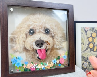 Portrait from Photo Personalized Gift for Christmas, Family Pet Loss Gift, Handmade Cat Painting, Gift for Dog Mom Birthday Gift for Friend
