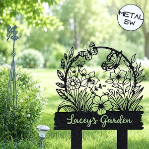 Custom Garden Sign, Personalized Gardening Gifts for Women, Metal Garden Decor, Gifts for Grandparents, Gardener Gifts, Plant Lover Gifts