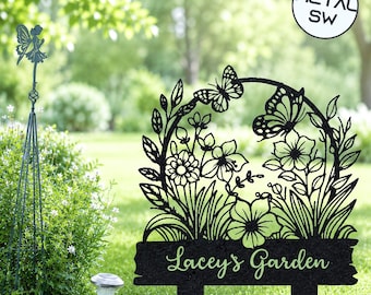 Custom Garden Sign, Personalized Gardening Gifts for Women, Metal Garden Decor, Gifts for Grandparents, Gardener Gifts, Plant Lover Gifts