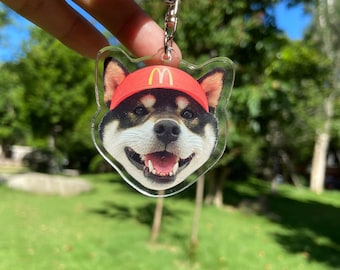 Custom Dog Keychain, Dog Portrait KeyChain, Dog Loss Gift, Dog photo kaychain, Good Luck Charm,  Dog Memorial Gift, Dog Keepsake