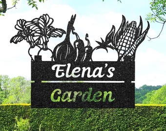 Custom Vegetables Garden Sign, Personalized Metal Garden Decor, Gift for Gardener, Hanging Wall Art, Porch Sign, Outdoor Plant Markers