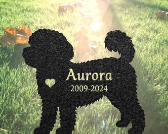 Custom Maltipoo Dog Memorial Sculpture, Maltipoo Silhouette Lawn Ornament, Personalized Dog Grave Marker, Garden Decor Art, Pet Loss Gift