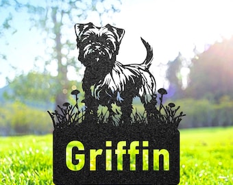 Custom Affenpinscher Memorial Sculpture, Dog Silhouette Lawn Ornament, Personalized Dog Grave Marker, Garden Decor, Yard Art, Pet Loss Gift