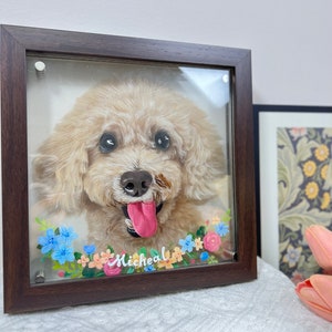 Personalized Pet Portrait, Custom Cat/Dog Portrait, Pet Memorial Gift for Mom/Grandma/BFF, Pet Painting, Gift for Pet Lover, Pet Loss Gift image 2