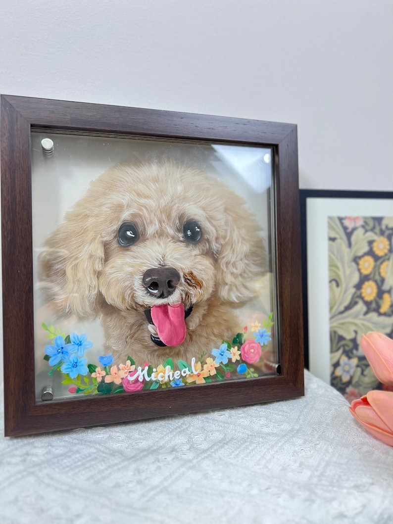 Personalized Pet Portrait, Custom Cat/Dog Portrait, Pet Memorial Gift for Mom/Grandma/BFF, Pet Painting, Gift for Pet Lover, Pet Loss Gift image 2