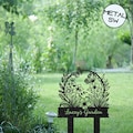 Metal Garden Sign, Custom Garden Name Stakes, Personalize Flower Sign with Stakes, Lawn Signs, Yard Sign, Garden Decor, Gift for Grandparent
