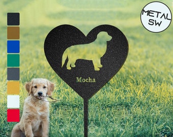 Personalisierte Hund Erinnerungsplakette Golden Retriever Gartenstecker Kundenspezifische Golden Retriever Silhouette Zeichen Golden Retriever Liebhaber Geschenk