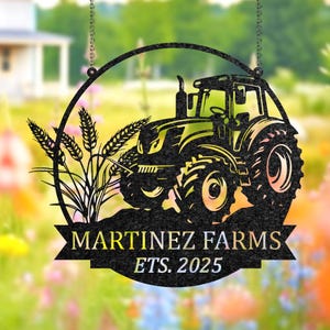 Personalized Tractor Farm Metal Sign, Custom Farm Name Plaque, Rustic Farmhouse Decor, Tractor Barn Sign, Farmer Gift, Tractor Driver Gift