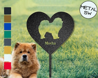 CHOW-Chow Dog Garden Stake, Chow-Chow Memorial Plaque Gift Personalized dog Silhouette Sign Grave Marker Memorial Frame