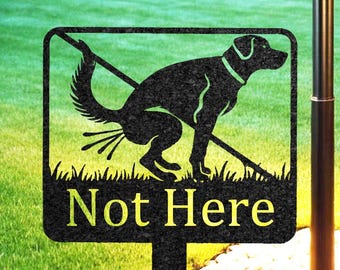 „No Dog Poop“ Schild Mit Pfahl – Retro-Design, 20x30 Cm, Kunststoff, „Smile You're On Camera“