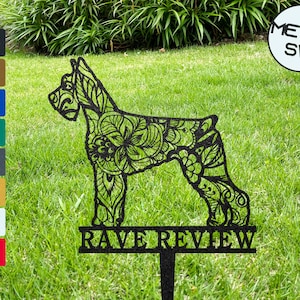 Metal Giant Schnauzer Mandala Garden Stake, Custom Giant Schnauzer Zentangle Metal Yard Sign, Dog Lover Gift, Outdoor Dog Garden Decor