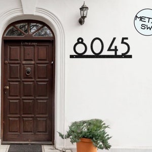 モダンな家の番号サイン、金属製の住所プレート、ミニマリストの住所マーカー、レトロな住所プレートのナンバープレート、新築祝いのギフトの金属文字