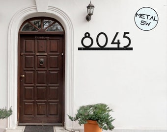 Modern House Number Sign, Metal Address Plaque, Minimalist Address Marker, Retro Address Plate Number Plate Housewarming Gift Metal Letters