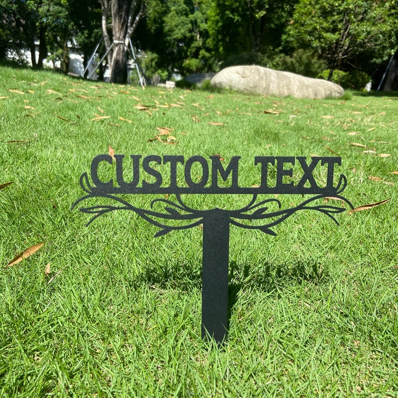 Yard signs Personalized,Custom Metal Signs With Stakes, Modern Garden Metal Stakes,Housewarming gift, Outdoor Garden Decor,Name/Number Signs image 3