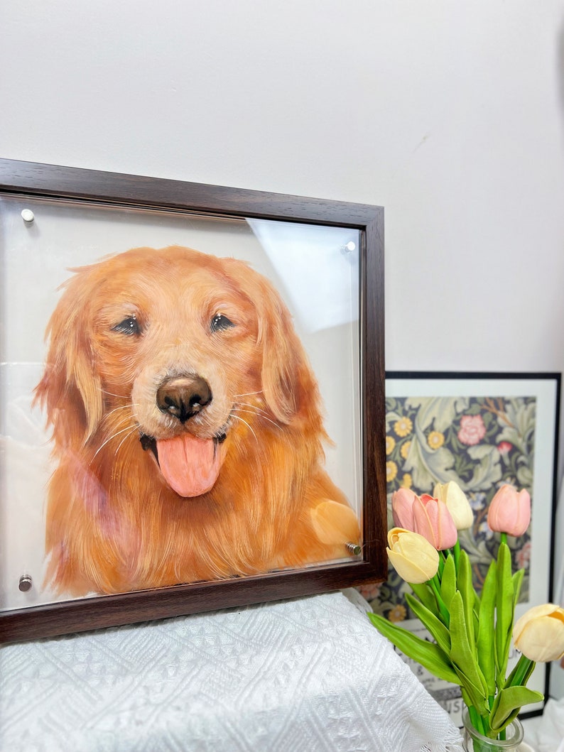 Personalized Pet Portrait, Custom Cat/Dog Portrait, Pet Memorial Gift for Mom/Grandma/BFF, Pet Painting, Gift for Pet Lover, Pet Loss Gift image 4