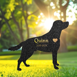 Custom Labrador Retriever Memorial Stake, Personalized Dog Metal Stake for Pet Grave Marker, Remembrance Plaque, Garden Sign, Cemetery Decor