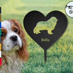 Personalized Cavalier Spaniel Memorial Plaque Pet Memorial Garden Stake Custom Grave Marker Cavalier Mom Gift Cavalier Keepsake