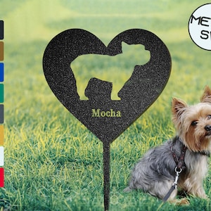 Personalized Yorkshire Memorial Plaque Yorkie Gift Dog Garden Stake Personalized Dog Silhouette Sign Yorkshire Yard Decor