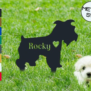 Schnauzer Memorial Stakes Schnauzer Name Sign Schnauzer Address Sign Personalized Outdoor Yard Sign Metal Schnauzer Garden Memorial Decor