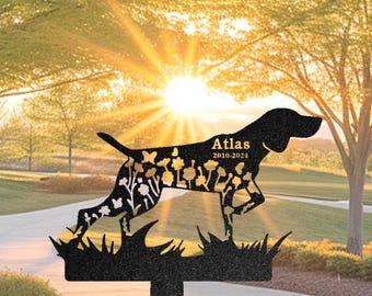Custom German Shorthaired Pointers Dog Memorial Stake, Personalized Dog Grave Marker, Dog Burial Stake, Dog Garden Decor, Dog Lover Gift