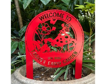Cartello di benvenuto personalizzato Cartello per serra Cartello per asilo nido Cartello da giardino in metallo personalizzato Cartello per aiuola, regalo personalizzato per nonna/mamma/amica