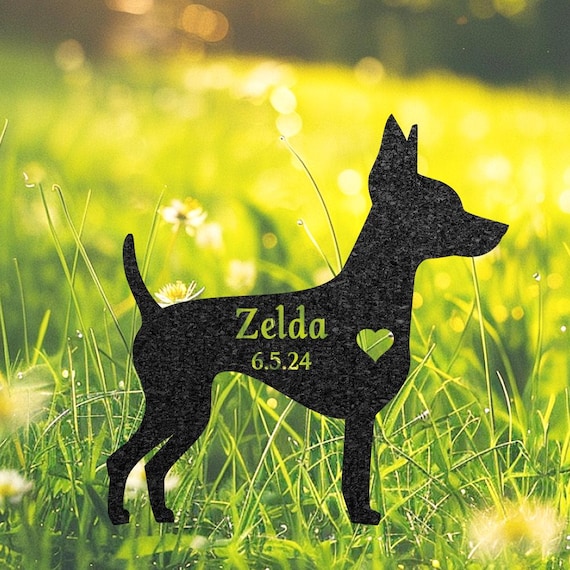 Custom Mini Pinscher Dog Memorial Sculpture, Pinscher Silhouette