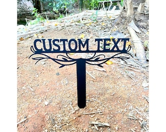 Yard signs Personalized,Custom Metal Signs With Stakes, Modern Garden Metal Stakes,Housewarming gift, Outdoor Garden Decor,Name/Number Signs