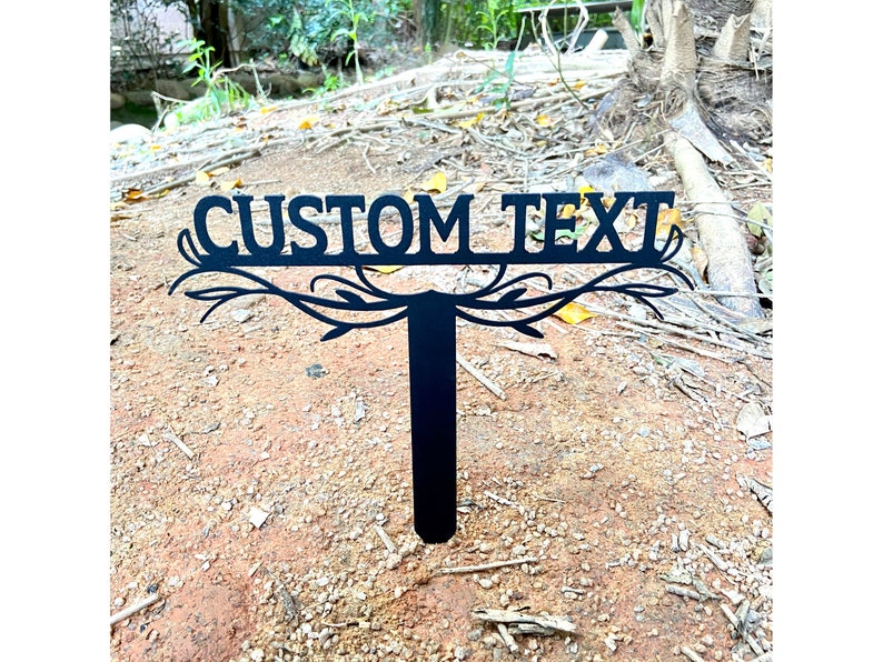 Yard signs Personalized,Custom Metal Signs With Stakes, Modern Garden Metal Stakes,Housewarming gift, Outdoor Garden Decor,Name/Number Signs image 1