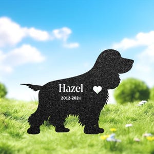 Custom English Cocker Spaniel Memorial Stake, Dog Name Sign, Pet Grave Marker for Garden, Sympathy Sign, Outdoor Grave Plaque,Dog Lover Gift