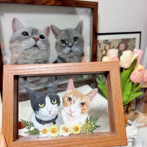 Personalized Pet Portrait, Custom Cat/Dog Portrait, Pet Memorial Gift for Mom/Grandma/BFF, Pet Painting, Gift for Pet Lover, Pet Loss Gift image 3