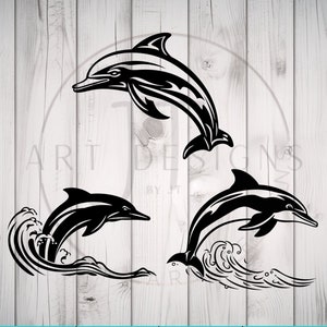 Dauphin SVG pour Cricut Silhouette etc. Fichiers SVG PNG Dxf Eps inclus