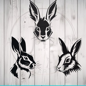 Tête de lapin SVG pour Cricut Silhouette etc. Fichiers SVG PNG Dxf Eps inclus