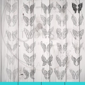 Pakiet Angel Wings SVG - Pakiet clipartów SVG PNG Dxf Eps dla Cricut Silhouette itp.