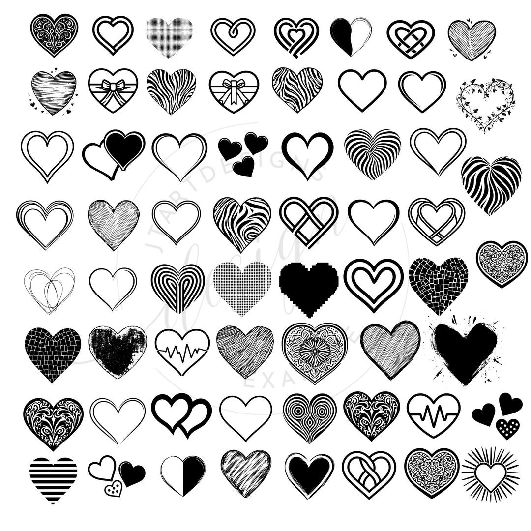 Heart SVG Clipart for Cricut Silhouette Etc. SVG Png Dxf Eps Files ...