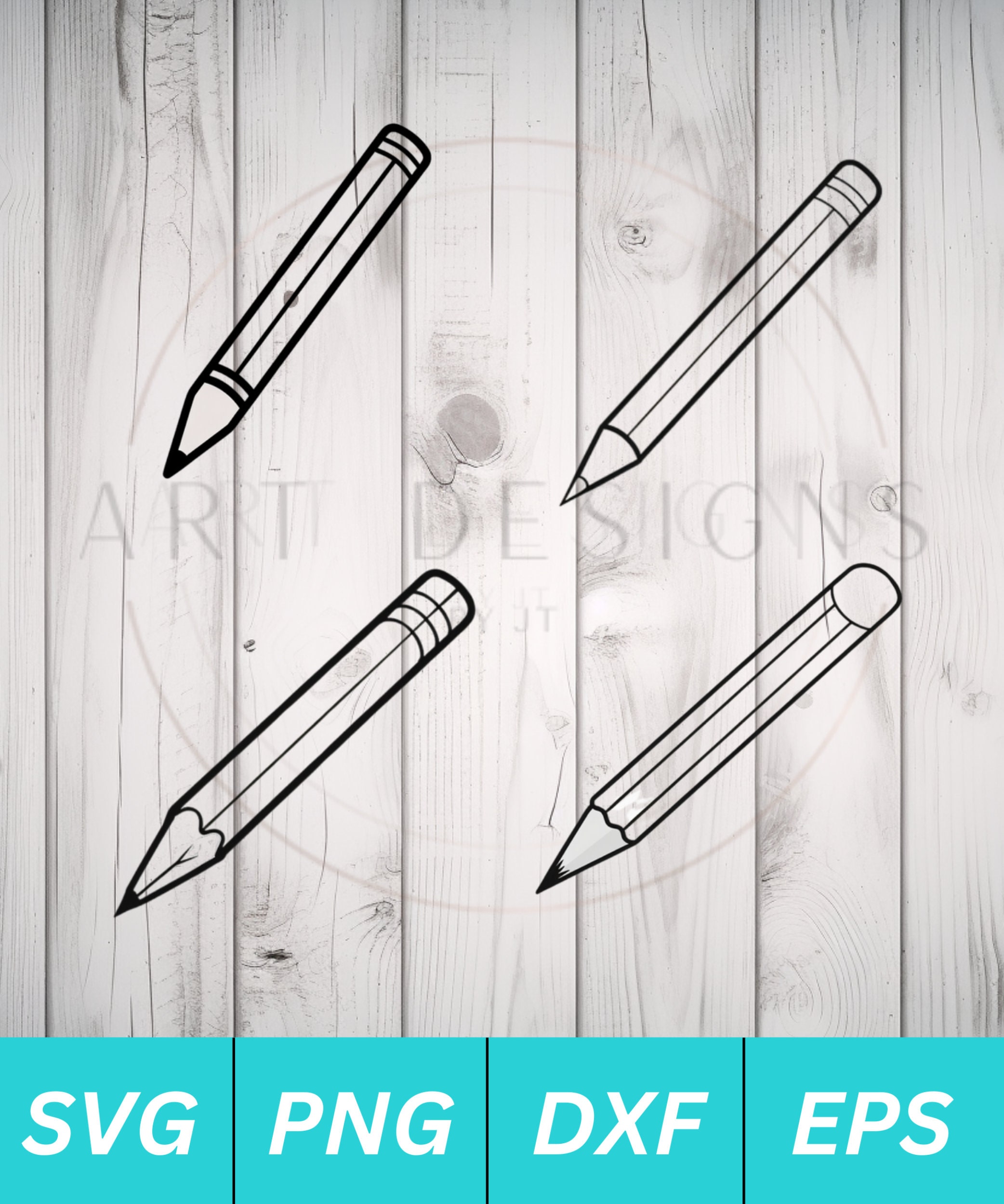 Pencil SVG PNG DXF Eps Bundle - Etsy