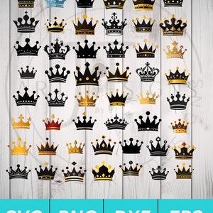 Crown SVG Bundle for Cricut and Silhouette etc. SVG PNG Dxf Eps clipart, princess tiara, queen crown, king crown, princess crown, cut files
