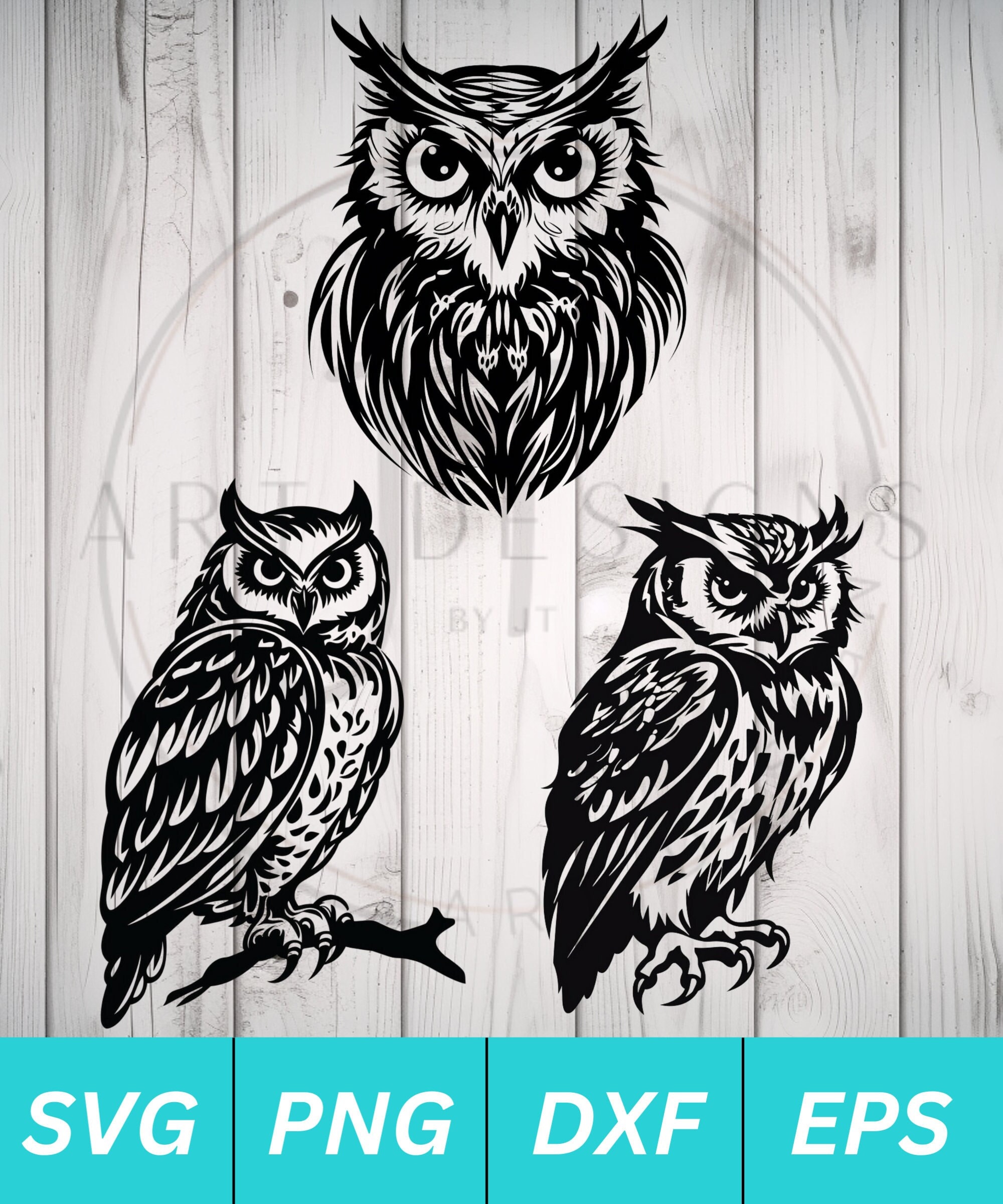 Owl SVG for Cricut Silhouette etc. SVG PNG Dxf Eps files included