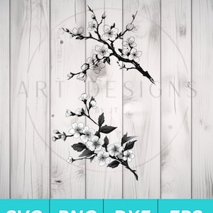 Sakura Blume Zweig SVG PNG DXF Bundle