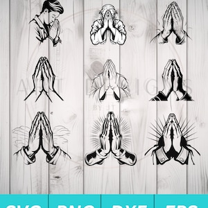 Mani in preghiera SVG PNG DXF Eps Bundle